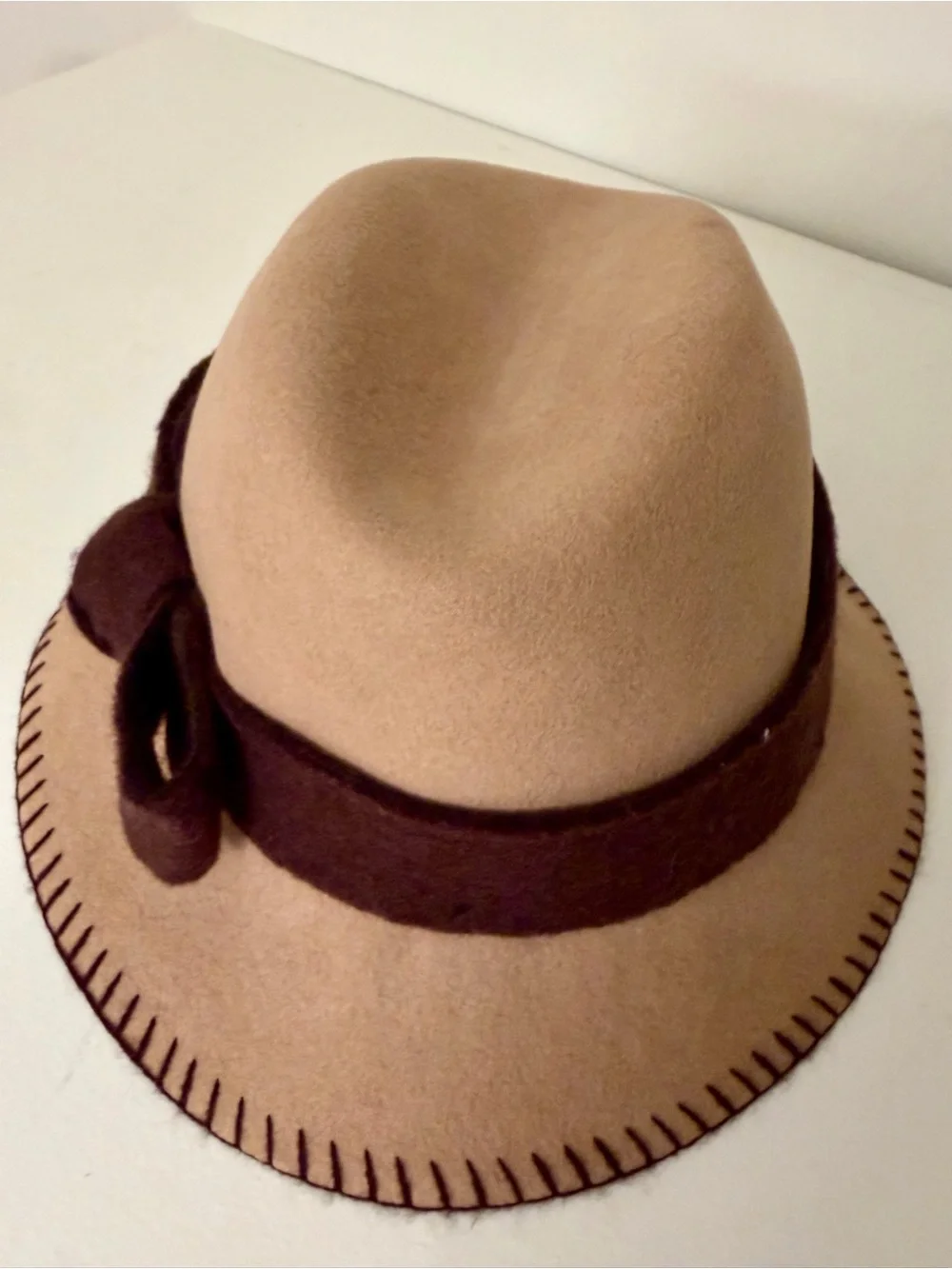 Alessandra Bacci Firenze Camel Hat w/ Dark Brown Band
